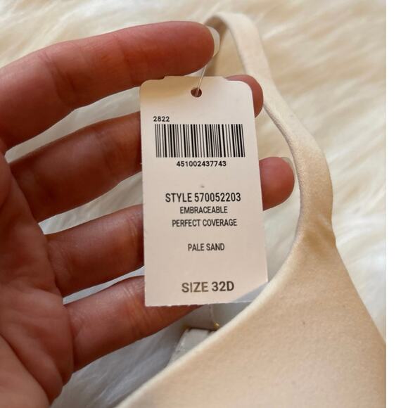 Soma Embraceable NWT nude beige underwire perfect coverage bra 32D - Picture 6 of 6